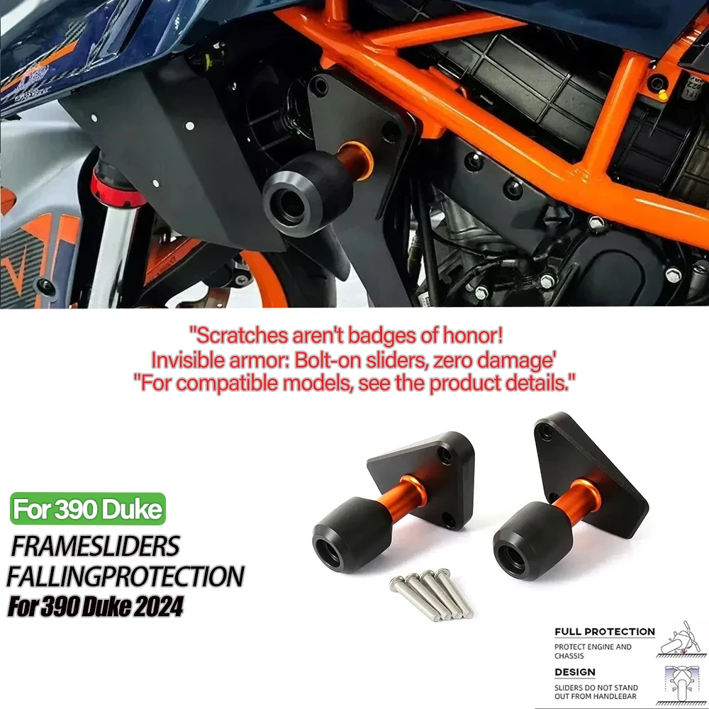 

Motorcycle CNC Frame Sliders Protector Guard Fairing Crash Pad Falling Protection Frame Slider For 390 DUKE 390DUKE 2024