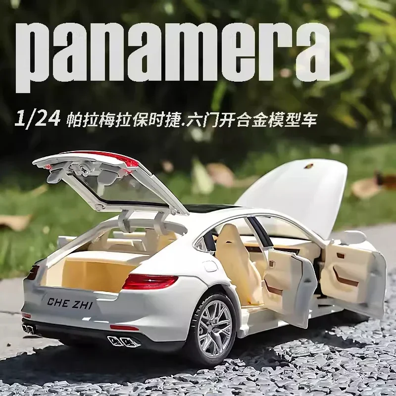 Porsche panamera coche deportivo de aleación, vehículo todoterreno, modelo de simulación de luz de sonido, juguete para niños, 1:24, A46