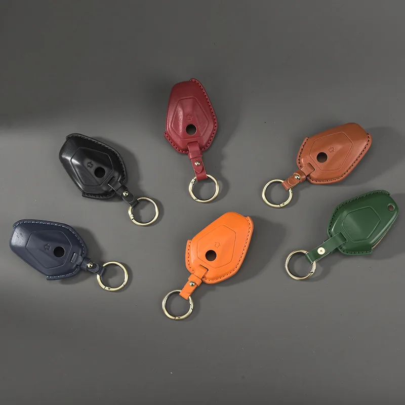 Handmade Premium Cowhide Leather Key Fob Cover For BMW R1300GS R1250GS R12 nineT Motorcycle Key Pouch Keychain view 3
