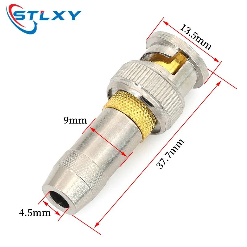 Stlxy BNC75-2-1/2-2 BNC-J video head 2M two megabit coaxial cable joint welded gold plating