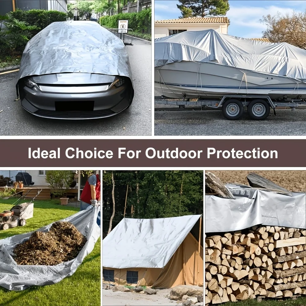 Thickened Sunshade Tarpaulin Truck Outdoor Sunscreen Tarpaulin Waterproof Double Silver Thickened Sunshade Cloth Rainproof Cloth