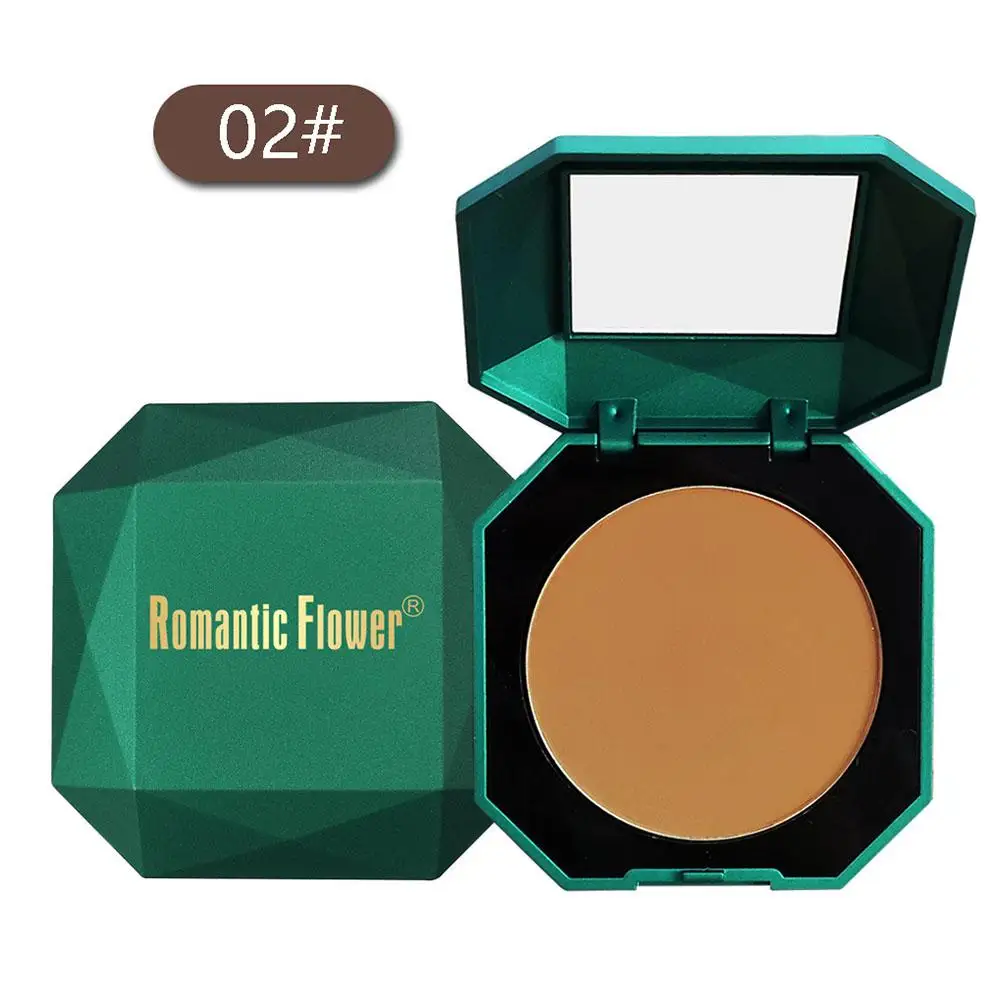 6 สี Dark Pressed Powder Dark Skin Powder Matte กันน้ําและ Make ผลิตภัณฑ์ Mirror Girl Up พร้อมพัฟแป้งแป้ง J7a5