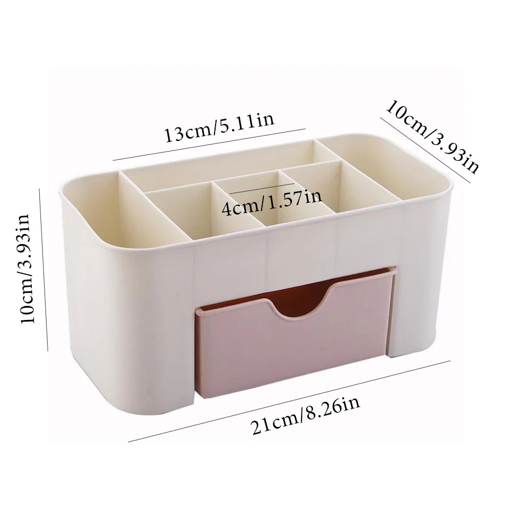 YIKOOLIN  Nail Art Organizer Desktop Drawer Cosmetic Storage Box Makeup Brush Organizer Box Jewelry Lipstick Mask Compartment