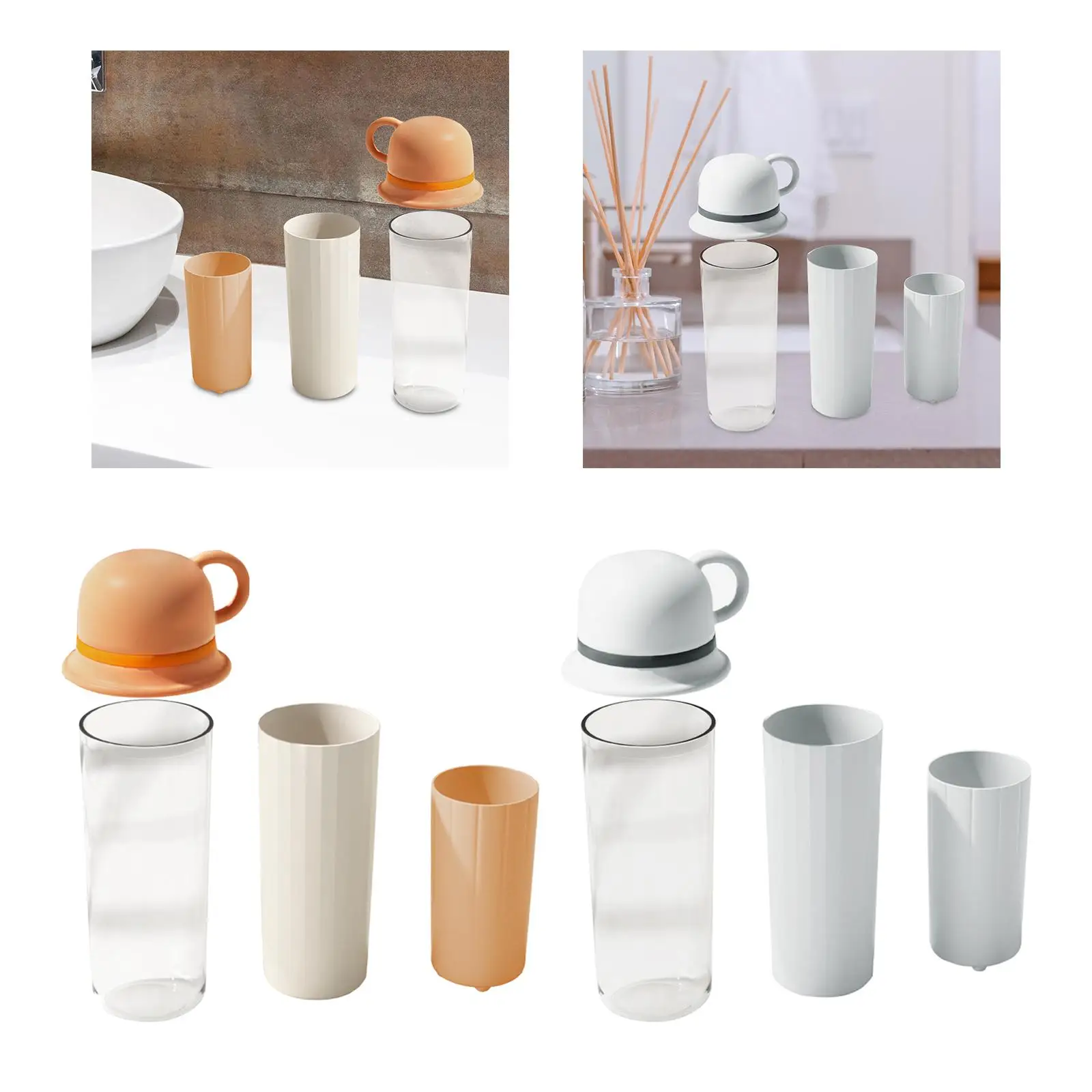 4in1 Toothbrush Cup Case Toothbrush Container Practical Toothbrush Holder Toothpaste Storage for Bathroom Home Hiking Business