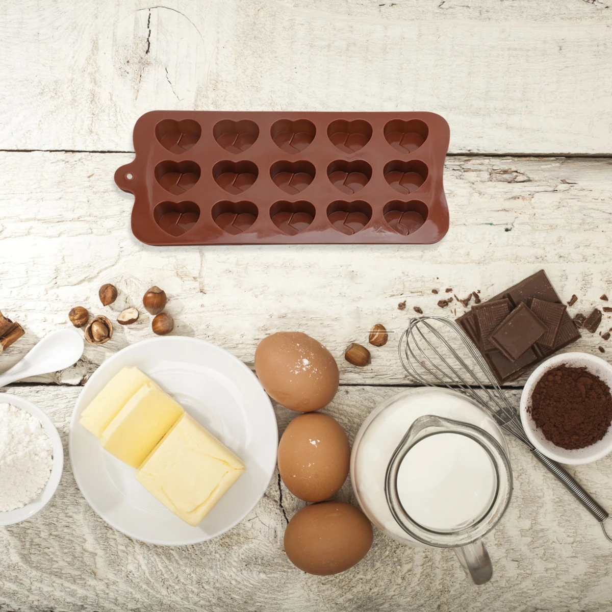 

2 PCS Chocolate Mold Baking Mould Silicone Molds for Muffin Candy Making Cakes Tool