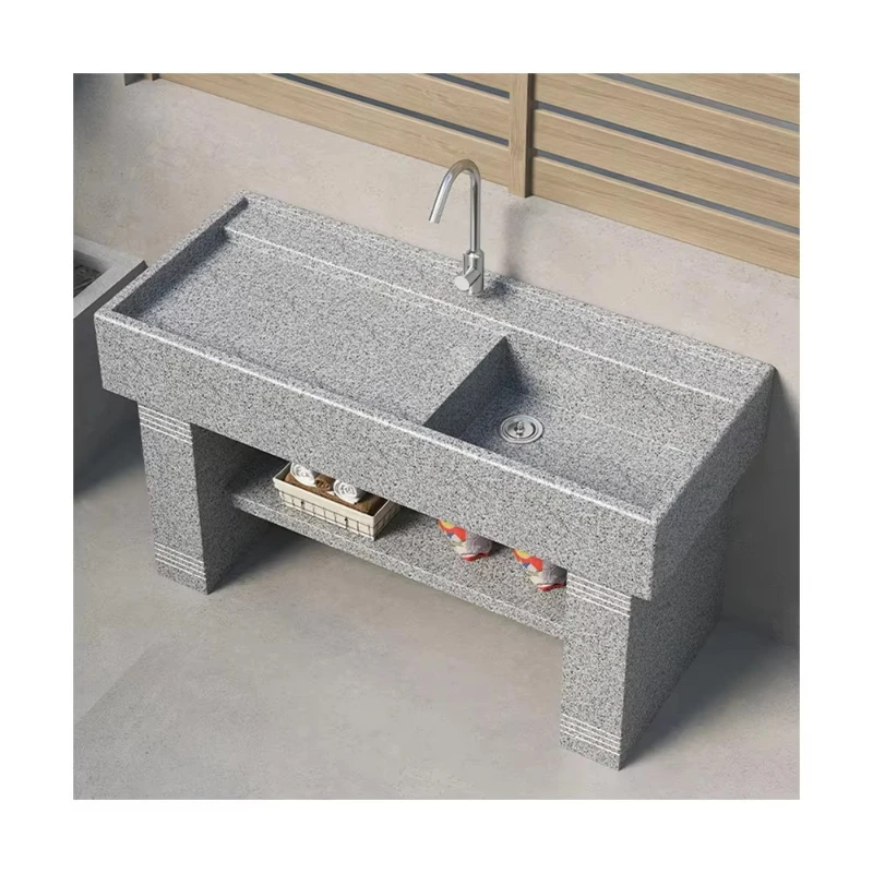 

Modern outdoor home and courtyard natural sink rectangular integrated basin with balcony and villa self-built laundry pool