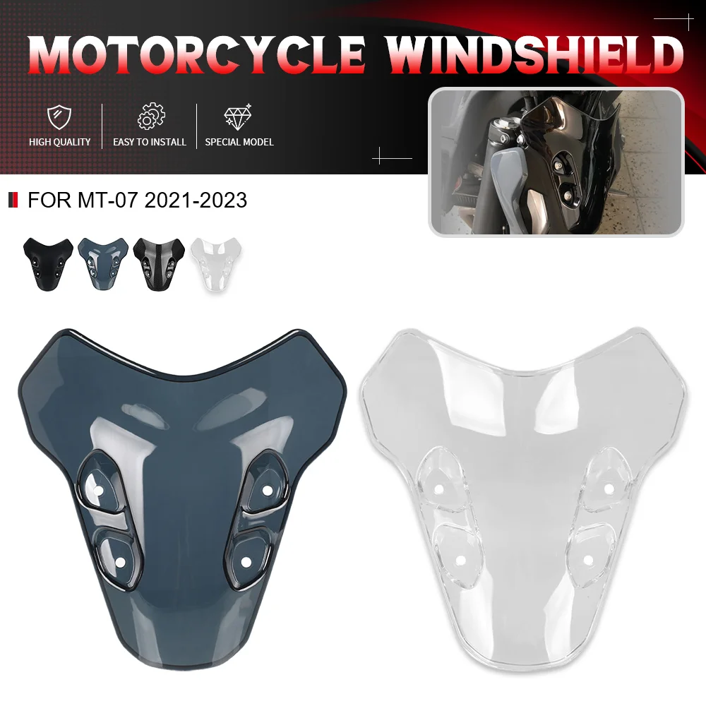 

For YAMAHA MT-07 MT07 MT 07 2021 2022 2023 2024 Motorcycle Accessories Windshield Windscreen Windproof Wind Screen Deflector