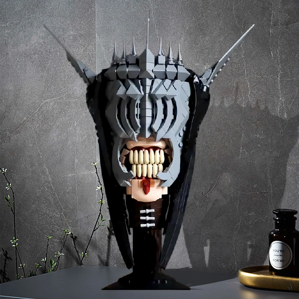 MOC-139487 Mouth of Sauron Model Building Blocks Rings Movie Sauron's Mouth Helmet Assembled Bricks Toy Creative Gift