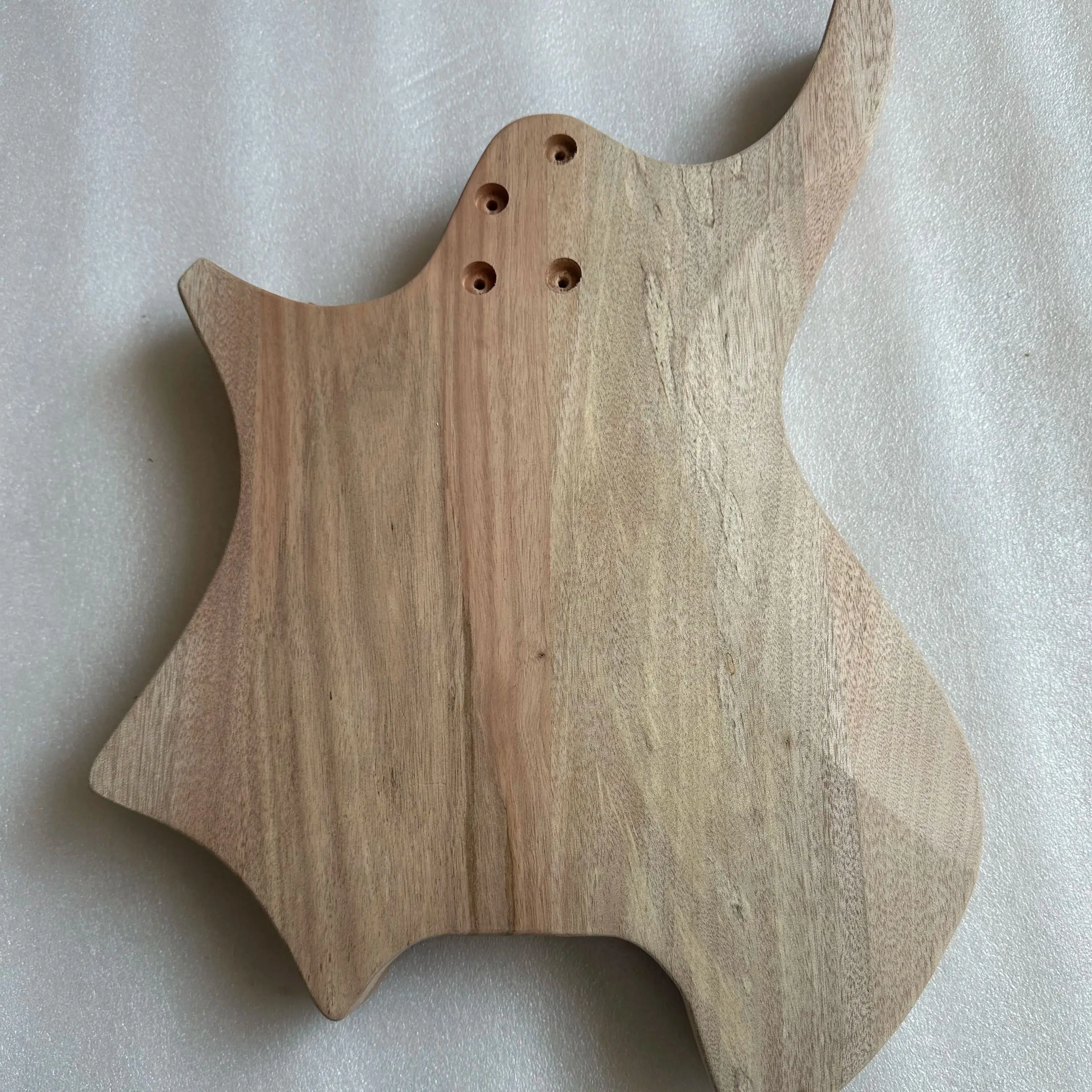 Customized Headless Electric Guitar Body Special Shape, Unfinished Mahogany Wood, 6 String DIY Floyd, 5.7cm Pocket