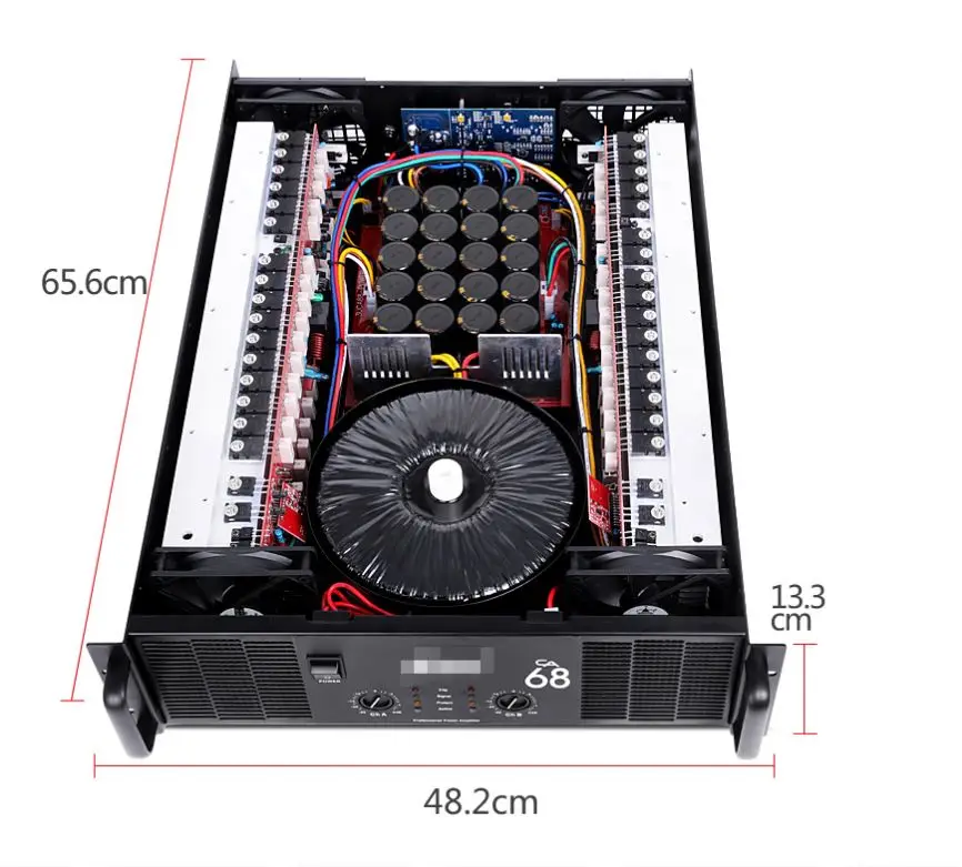 Aluminum CA Power Amplifier 2 Channel Amplify 3U 2U For Professional Stage Show KTV 1500W 1800W Audio Power