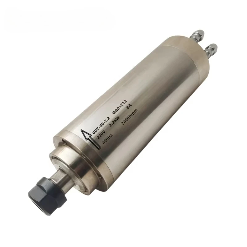 

Шпиндель с водяным охлаждением 2.2 кВт ER20, шпиндель для деревообработки, высокоскоростной двигатель, электрический шпиндель