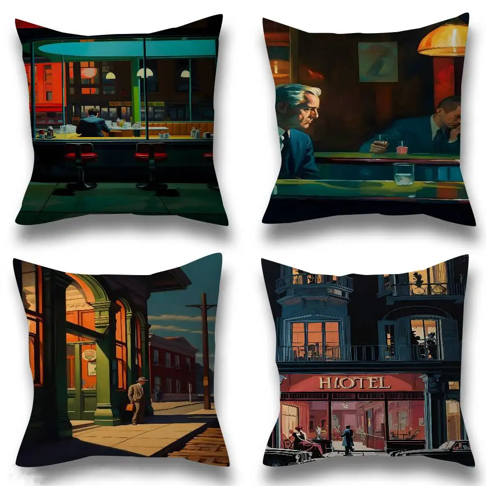 

Edward Hopper Famous Realistic Master Cushion Cover Pillowcase Upholstery Sofa Throw Pillow Home Decor Pillowcas