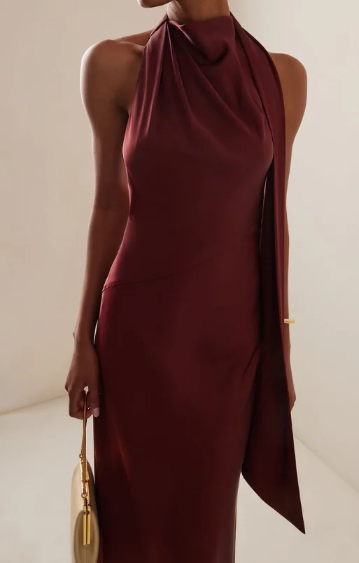 

Fashionable Temperament Large Backless Sleeveless Slim Fit Dress