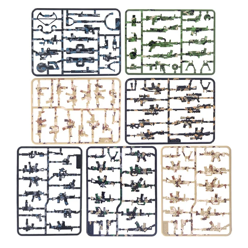 Military Soldier Weapons Pack WW2 Mini Action Figures Swat City Guns Arma MOC Army Parts Accessories Building Block Bricks Toys