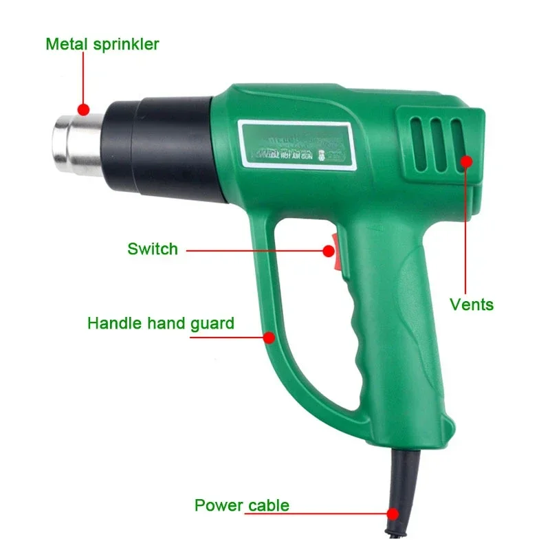 

2000w 220V Hot Air Gun Film Constant Temperature Baking Electric Heat Hot Air