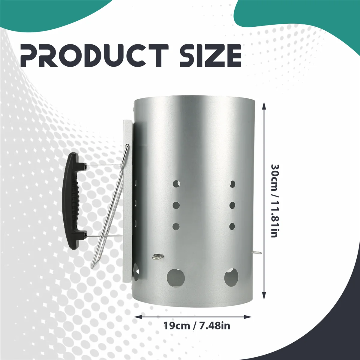 

MARQ Chimney Starter with Safety Handle, Charcoal Starters Chimney for Weber 7416, 12.7 x 8.1 x 12.5 Inches