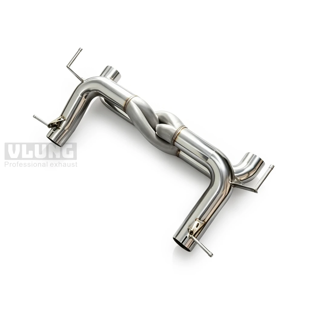 T304 Stainless Steel Mid Rear Cat Back Exhaust System With Z-Tube for Ferrari 488 3.9T V8 High Performance Sport Tuning Pipe