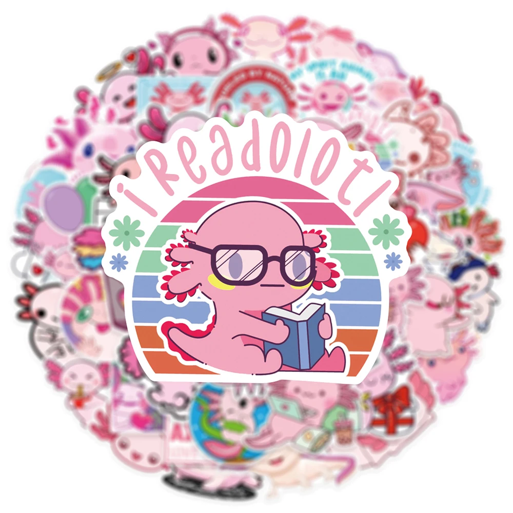 

10/30/50pcs Animal Axolotl Graffiti Stickers Kawaii Cartoon Sticker Notebook Car Bike Stationery Waterproof Decals Fun for Kids