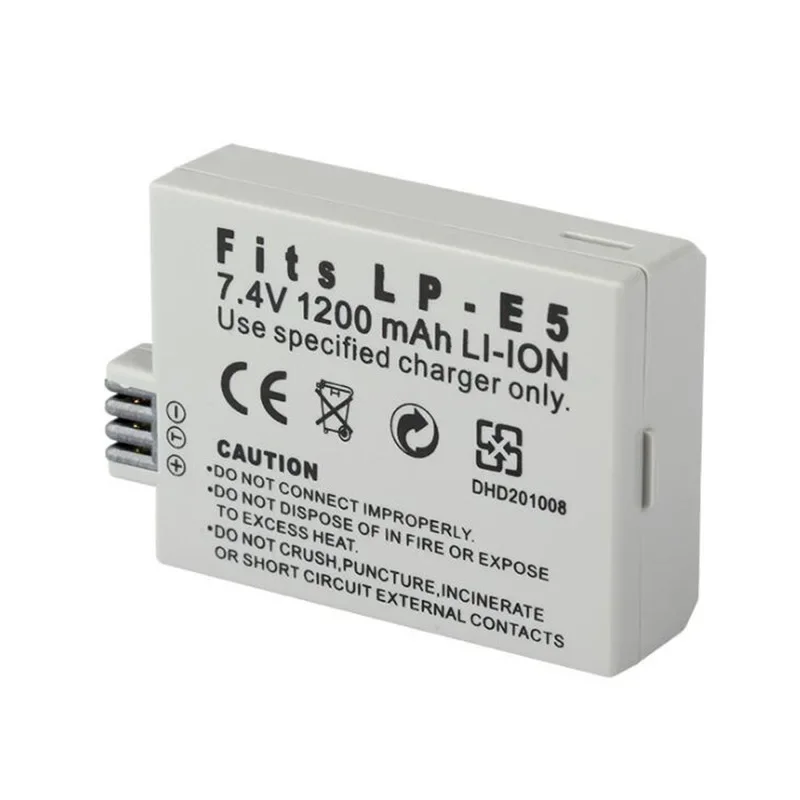 1200mAh LPE5 LP E5 LP-E5 Rechargeable Battery + Charger For Canon 450D 500D 1000D Kiss X2 X3 F Rebel XS XSi T1i Camera Battery