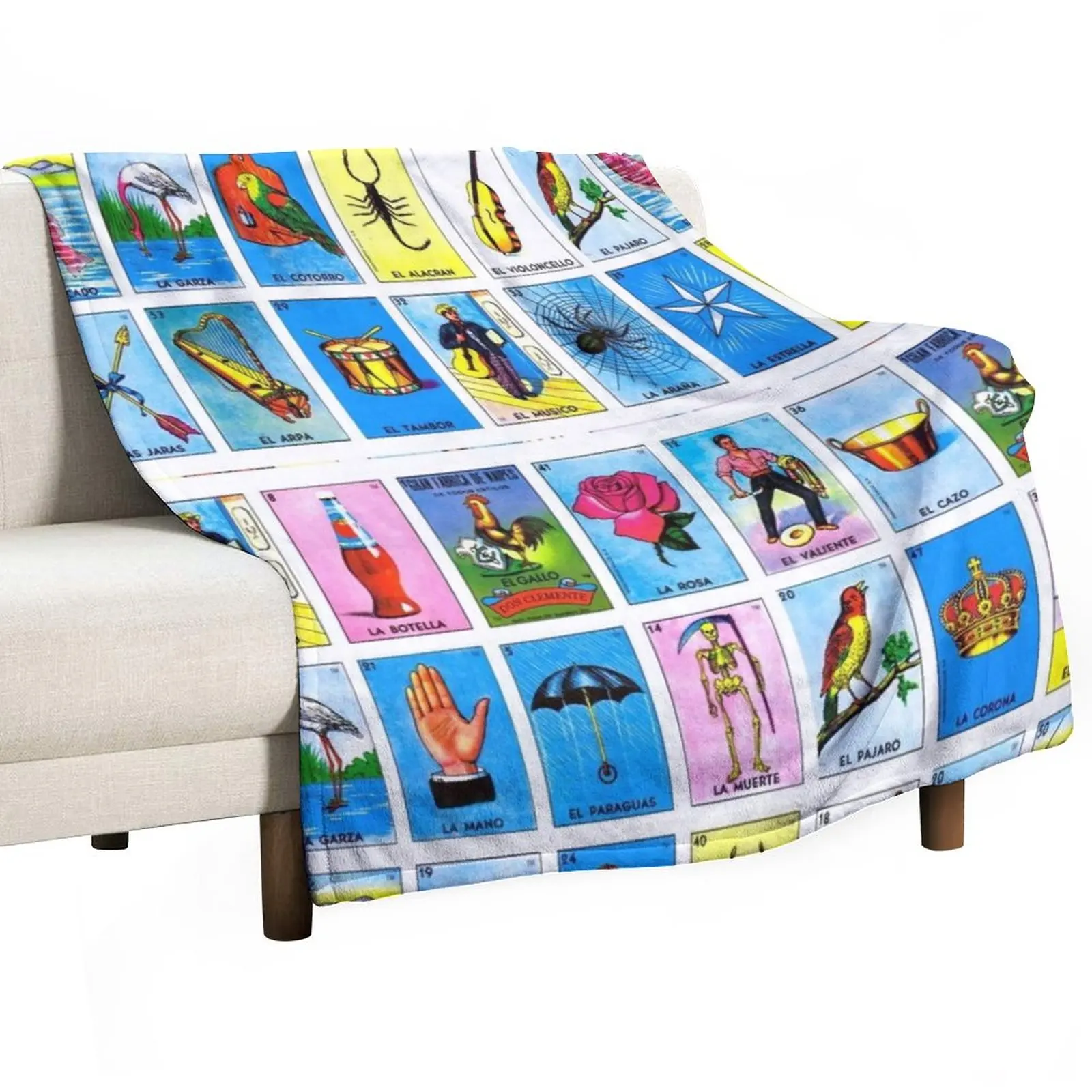 

Lottery / Mexican Bingo Throw Blanket Soft Bed Blankets Dorm Room Essentials Baby Blanket Blankets For Baby