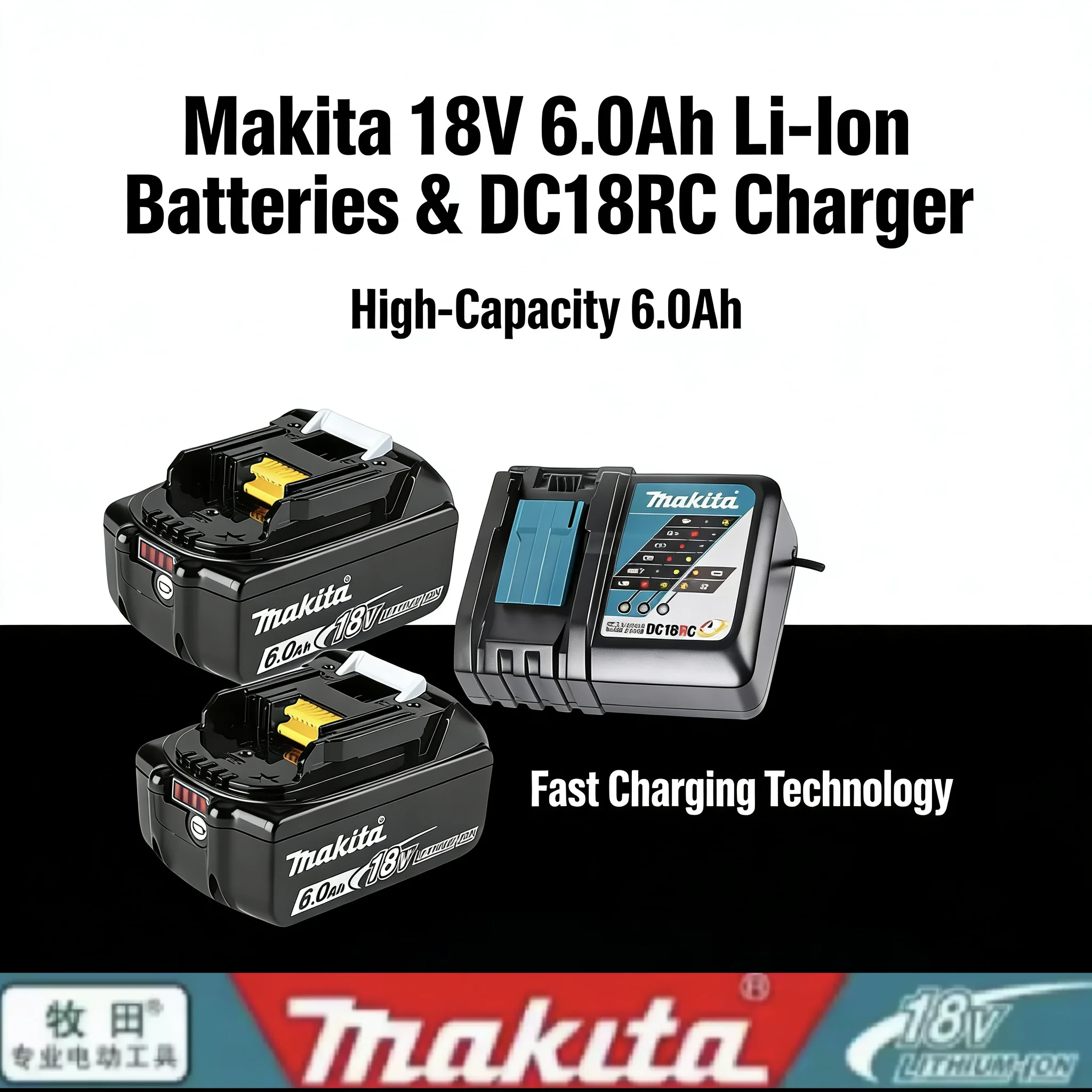 

Makita 18V LXT Genuine 6Ah Replacement Battery BL1860 BL1850 BL1840 Li-ion Battery For 18V Power Tools Screwdriver BMS TPCELL