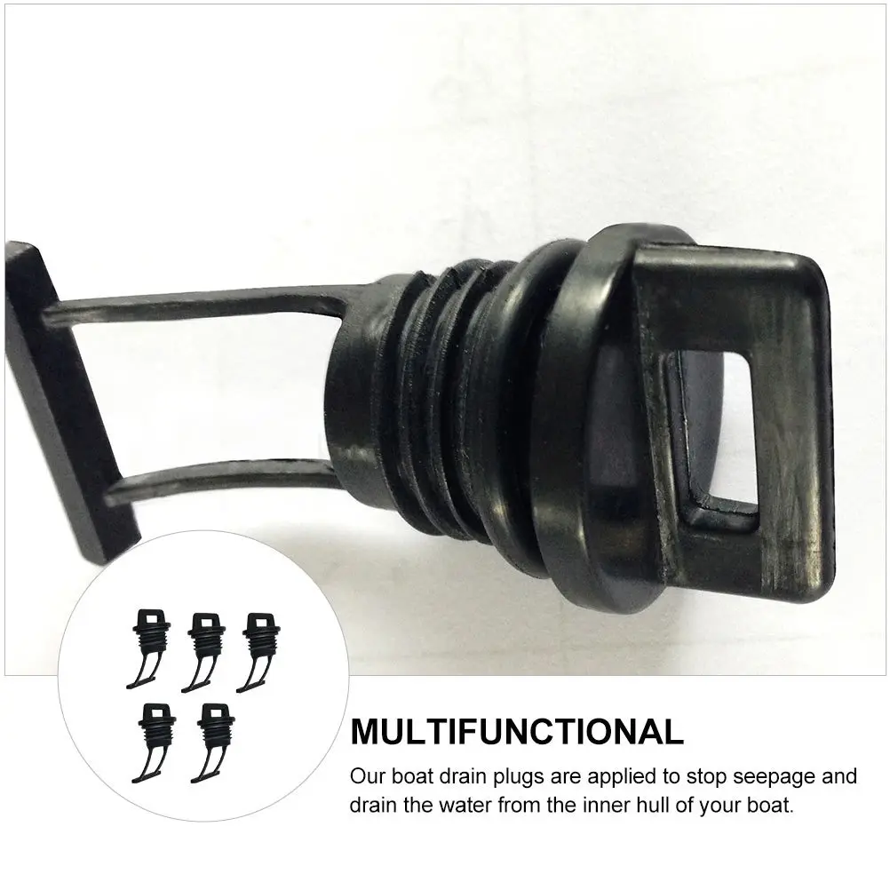 

5Pcs Kayak Scupper Plug Nylon Canoe Drain Holes Stopper Boat Hull Drain Plugs Durable Rubber Gasket Easy Installation