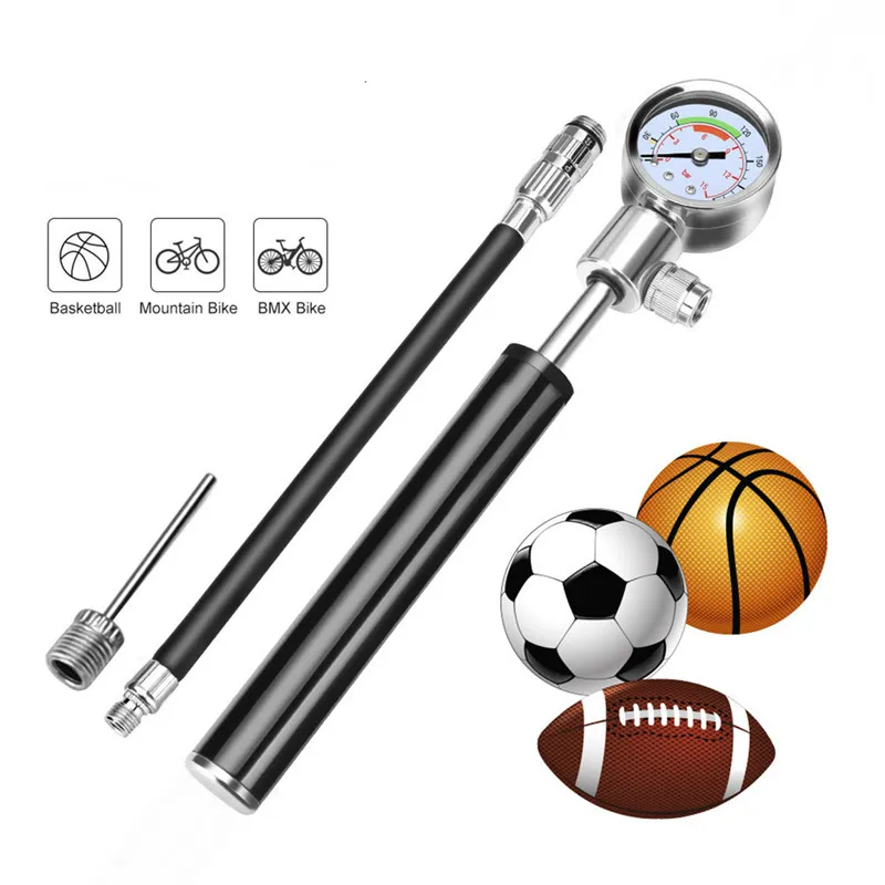 Portable High Pressure Bicycle Pump MTB Road Cycling Tire Inflator Football Basketball Pump Bike Repair Manual Inflator