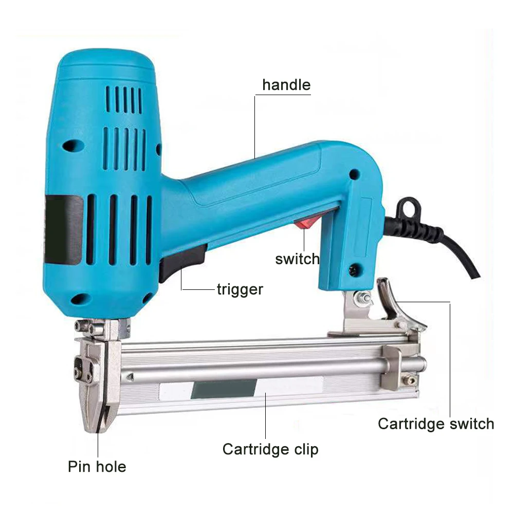 1800W Electric Nail Gun without Stuck F30 Straight Nail Gun Nailer Woodworking Tools Nail Steel Nail Gun 220V