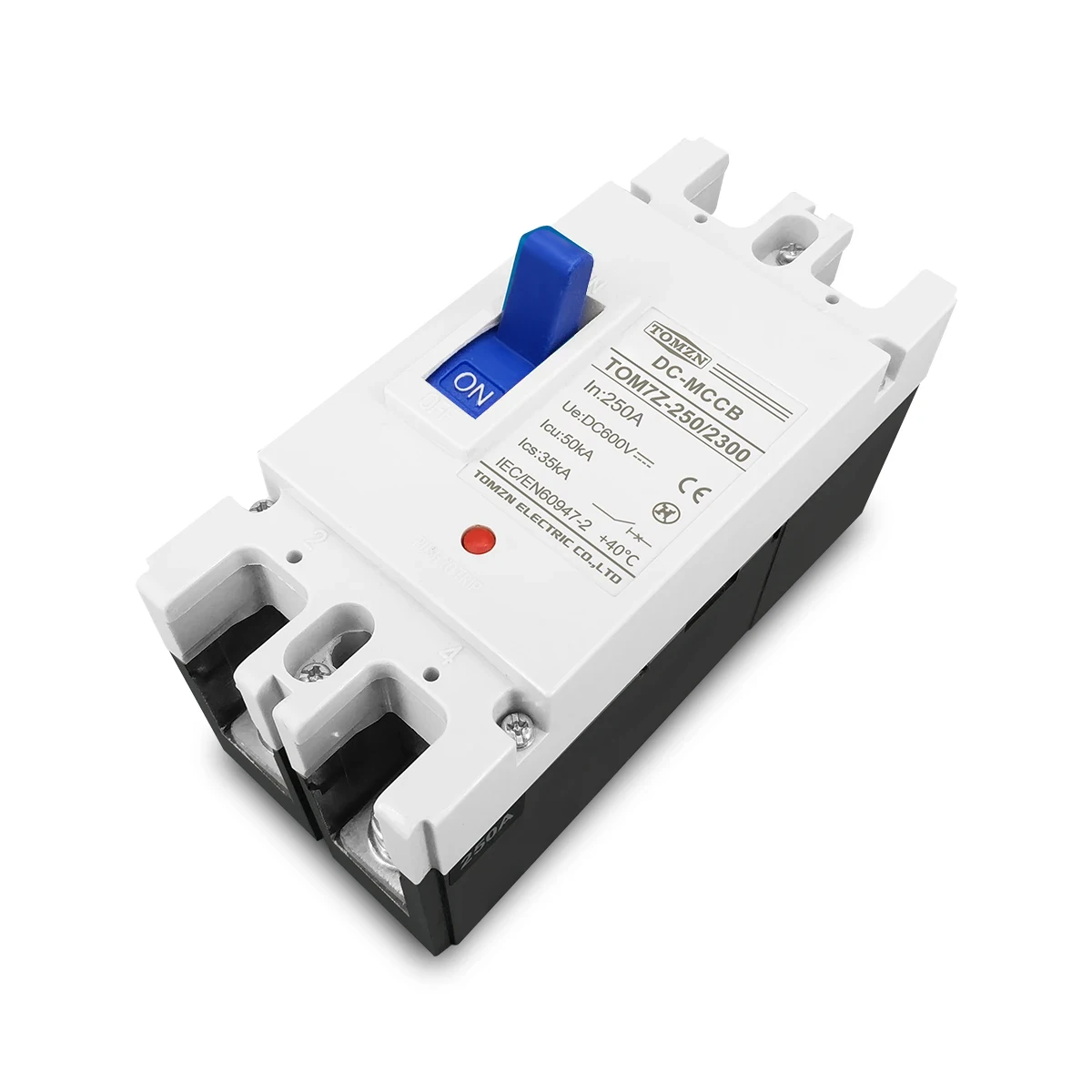 TOMZN 2P DC 600V DC Solar Molded Case Circuit Breaker MCCB Overload Protection Switch Protector for Solar Photovoltaic PV
