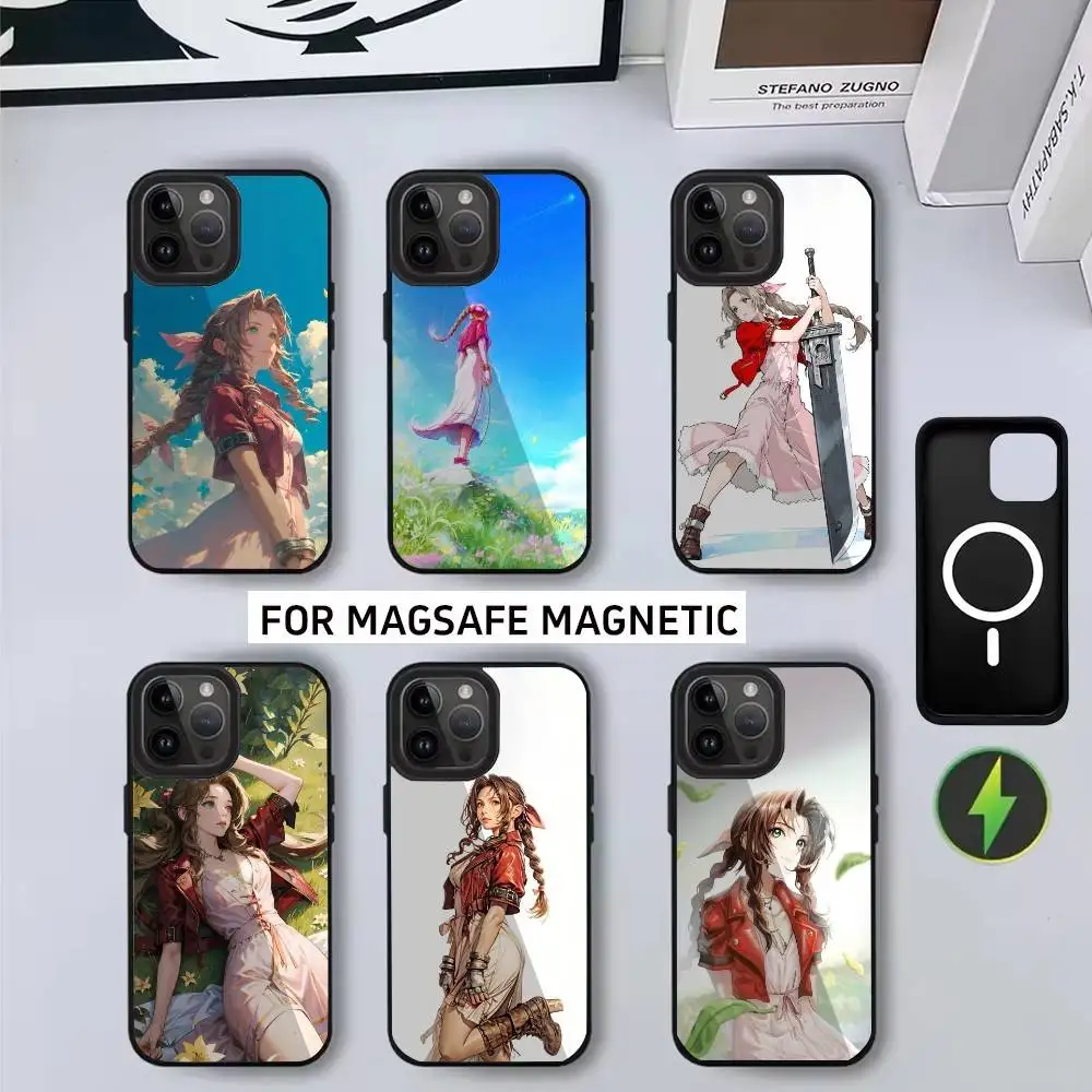 

Cute Girl A-Aerith G-Gainsborough Phone Case For iPhone17,16,15,14,13,12,11 Plus,Pro Magnetic For Magsafe Wireless Charging
