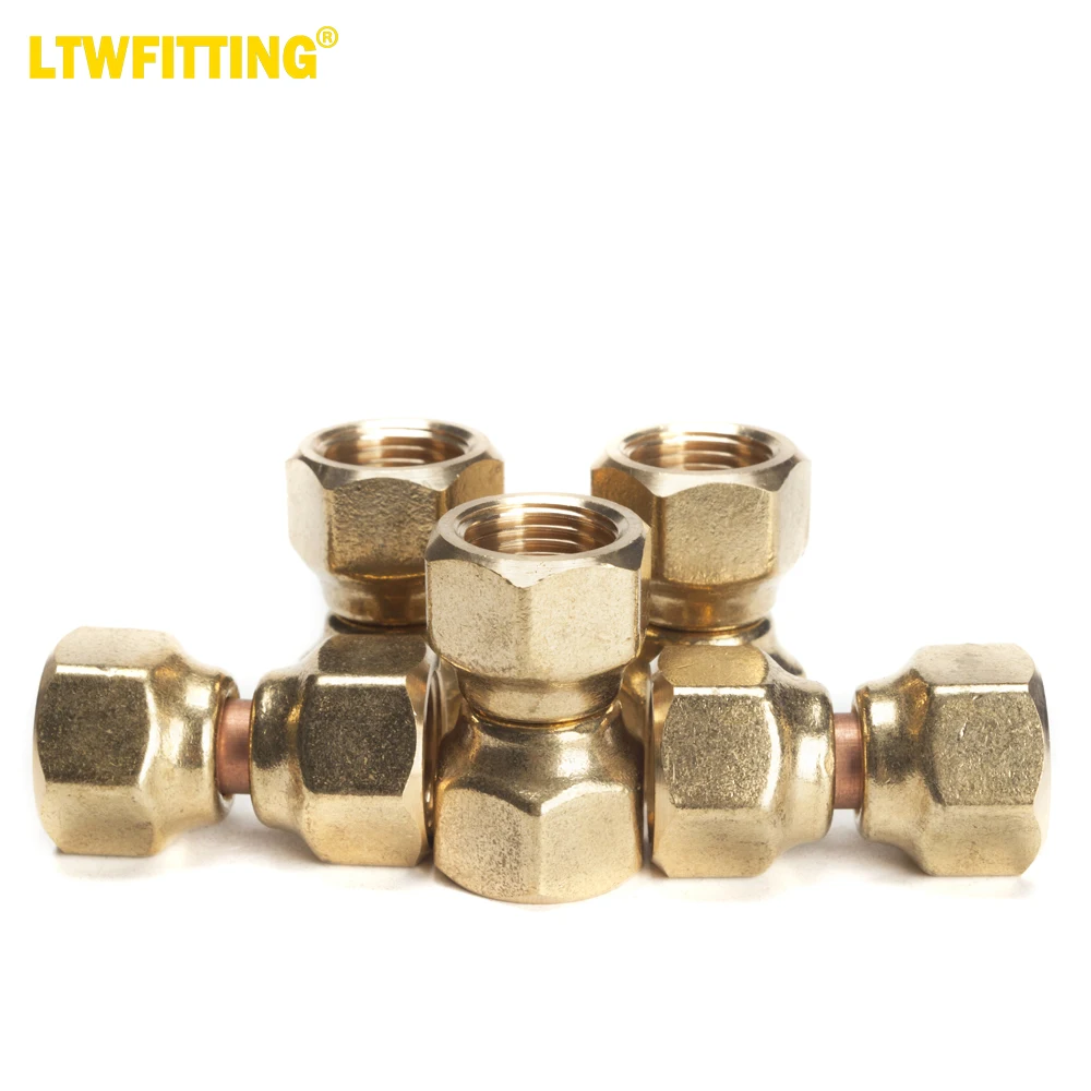 

LTWFITTING Brass 3/8" OD Flare Forged Swivel Nut Union,Brass Flare Tube Fitting(Pack of 5)