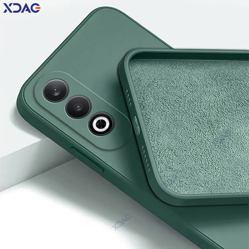 Funda de teléfono de silicona líquida cuadrada Original para OPPO K12 Plus K12Plus 5G 6,7 "360 funda protectora suave anticaída bolsas a prueba de golpes