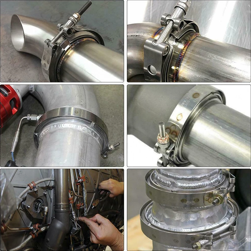 304 Edelstahl 2" 2,25" 2,5" 3" V-Band-Klemme 3 Zoll V-Band 2,5 3 Zoll Auspuffflansch 76mm Turbo Auspuff V-Band-Klemmen-Set – Detail 1