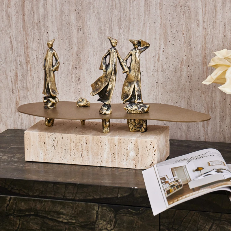 

Modern Golden Men Alloy With Marble Home Decor Item For Living Room Home Decor Accessory