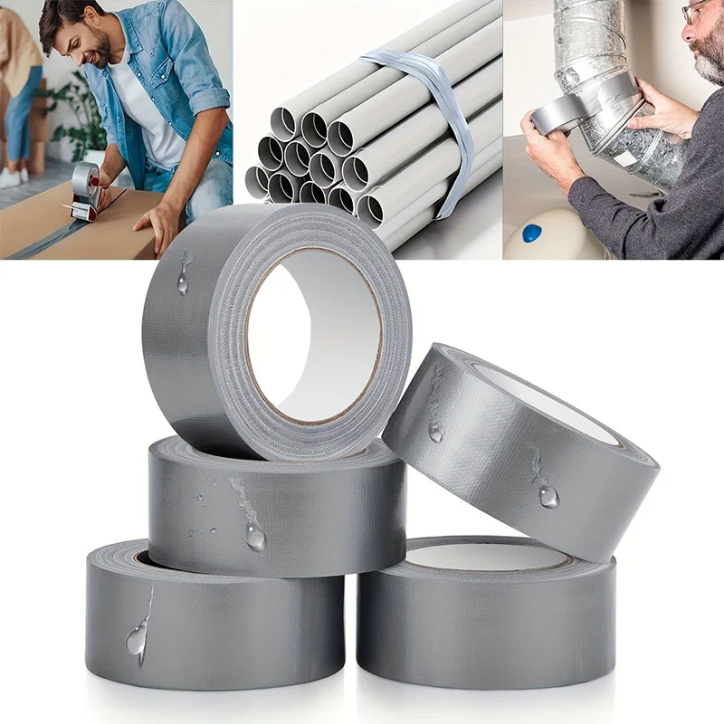 Cinta Adhesiva de Tela Gris de Alta Resistencia – Fuerte Adhesión, Impermeable, Resistente a Desgarros, para Reparaciones, Bricolaje, Uso Automotriz e Industrial