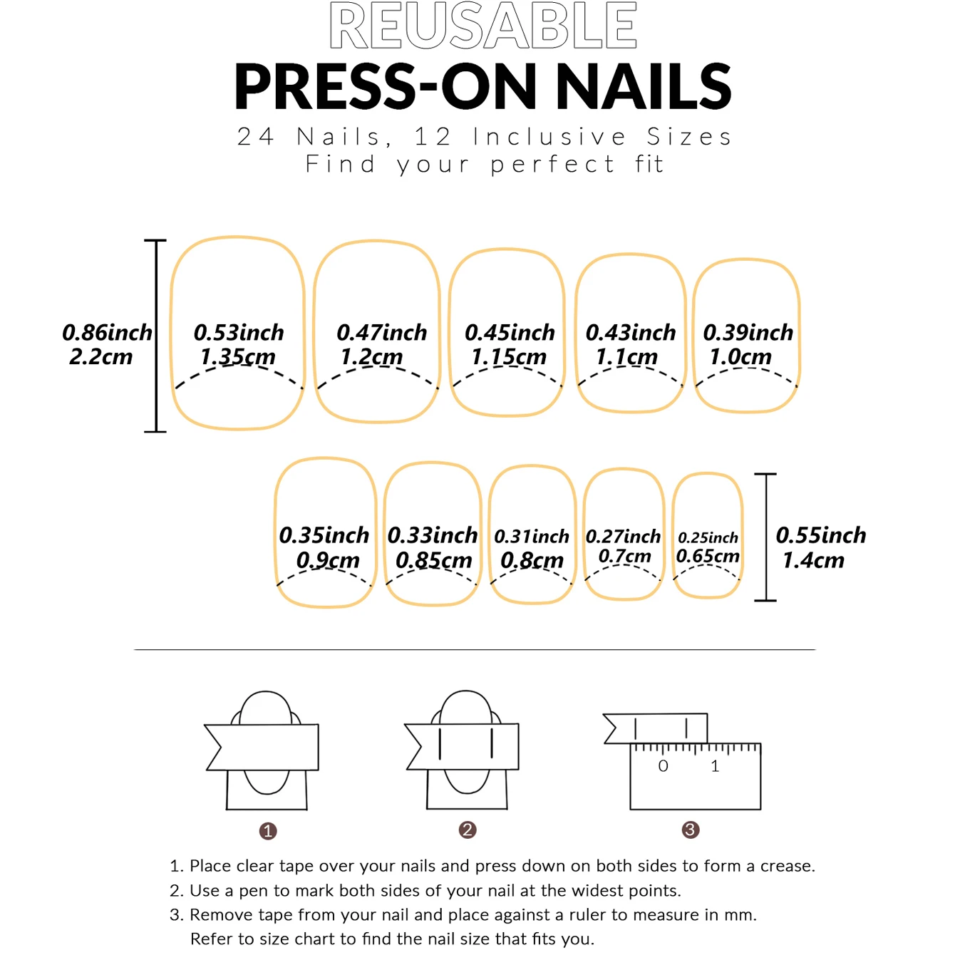 24 PCs Short French Pop Heart Nails with 1 Jelly Gel and 1 Nail File