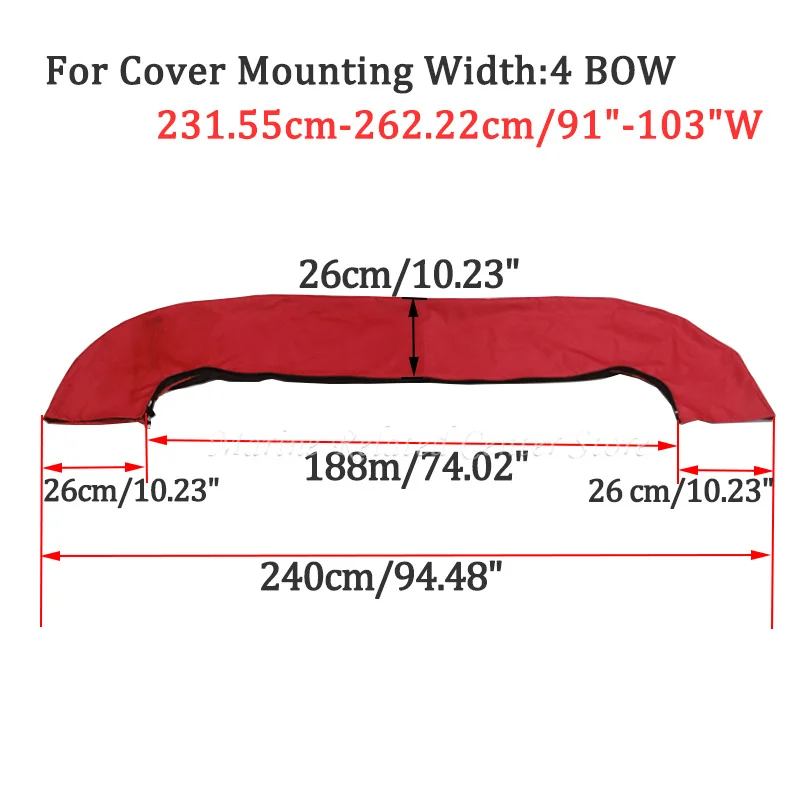 Marine Boat Bimini Top Boot Cover 600D Polyester UV Resistant Waterproof Zipper Storage Bag Sock Fit 3 Bow 4 Bow Bimini Cover