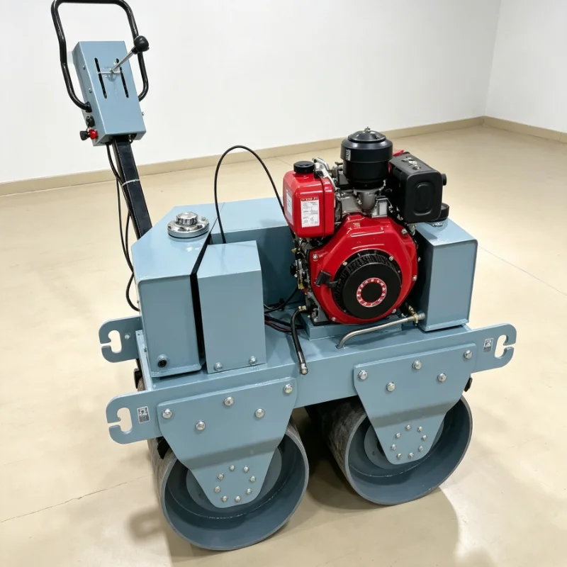 Walk Behind Roller Driveway Paving Roller Trench Compactor Mini Road Roller For Pedestrian Path Foundation Compaction