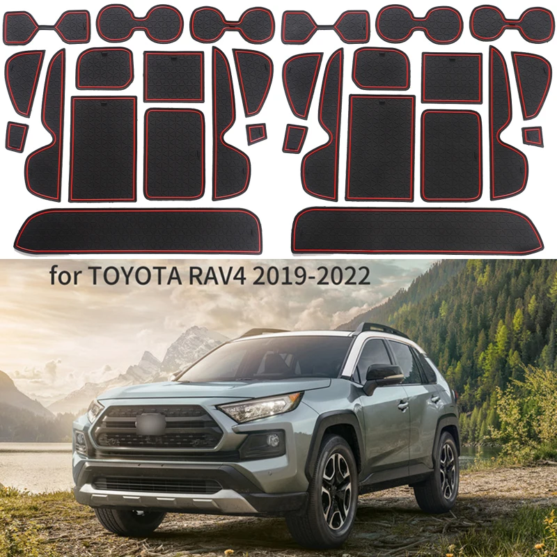 

Car Door Groove Mat For Toyota RAV4 2019-2023 Door Slot Pads Modified Dust Pad Storage Pad Car Interior Accessorie