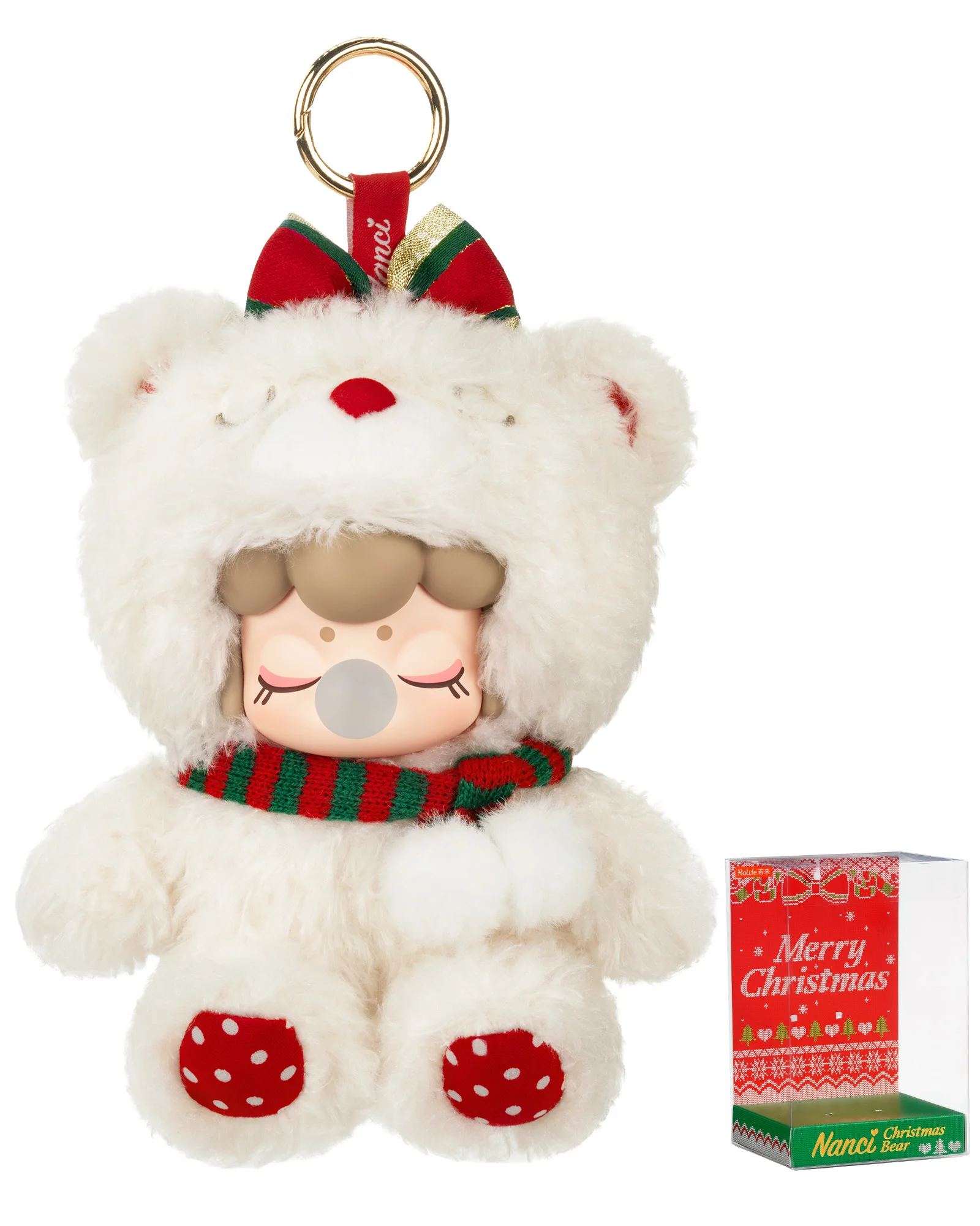 Ciondolo in peluche orsetto natalizio Robotime Nanci MN002