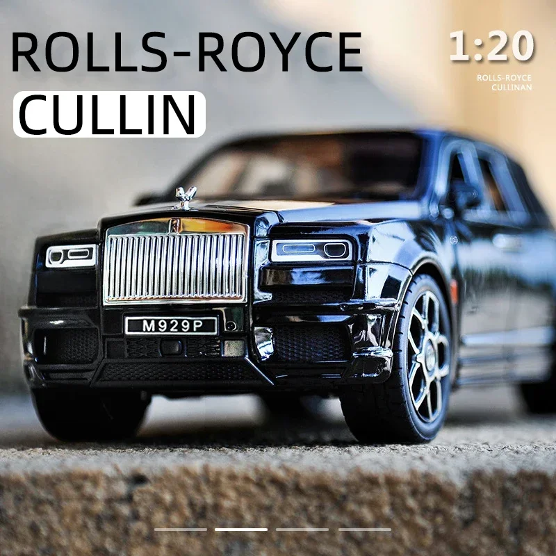 Large 1:20 Rolls Royce Cullinan Mansory SUV Alloy Model Car Modified Metal Diecast Boy Toy Car Simulation Sound & Light Kid Gift