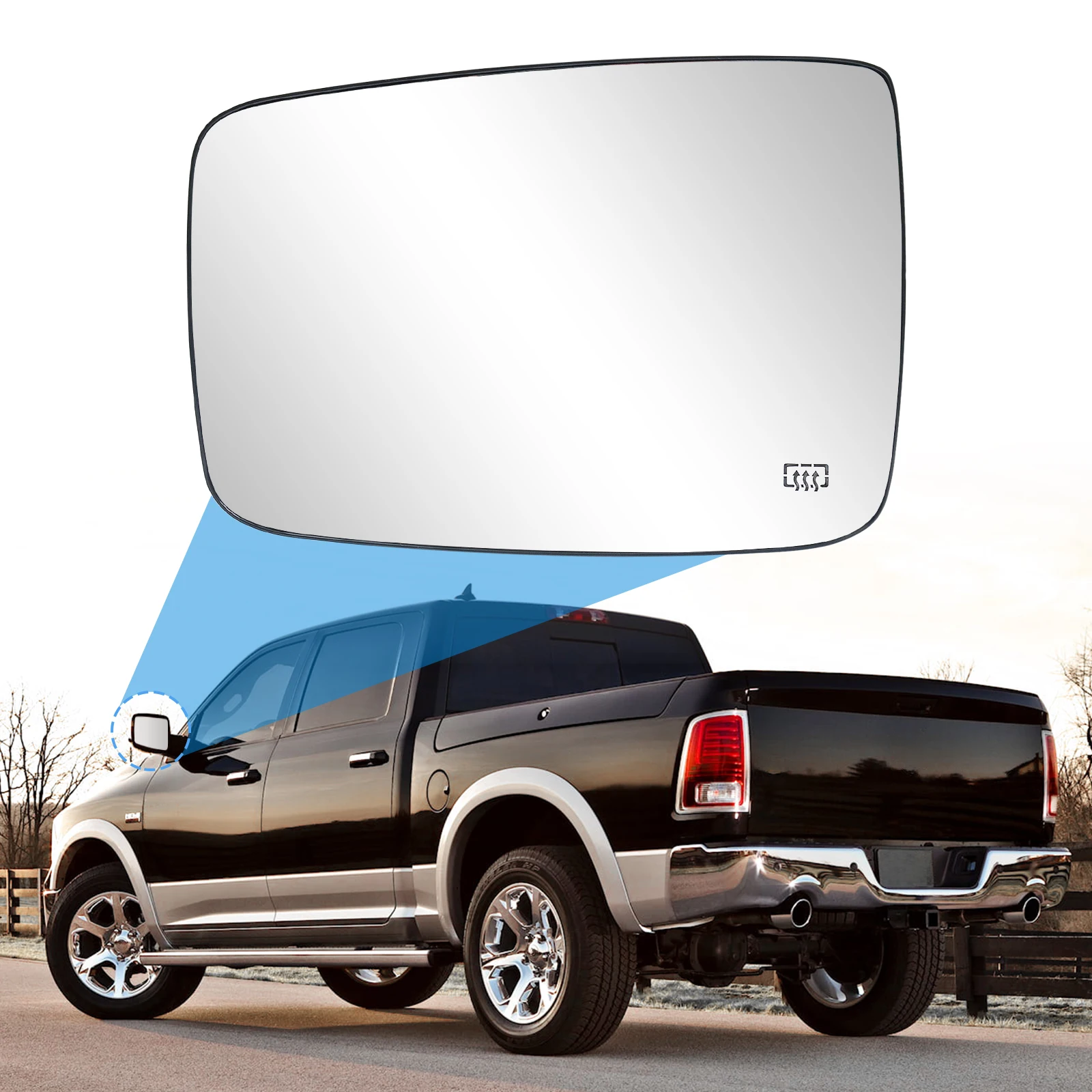 

For Dodge Ram 1500 2500 2013 2014 2015 2016 2017 2018 Heated Side Wing Mirror Glass Left Right 68079363AA 68079362AA