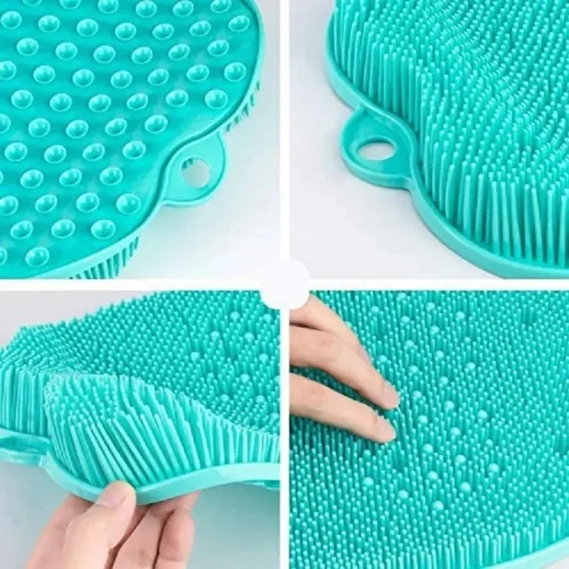 

Silicone Massage Shower Mat Non-slip Wash Foot Pad Foot Exfoliating Bathroom Rub Back Brush with Sucker Bath Massage Brush Pad