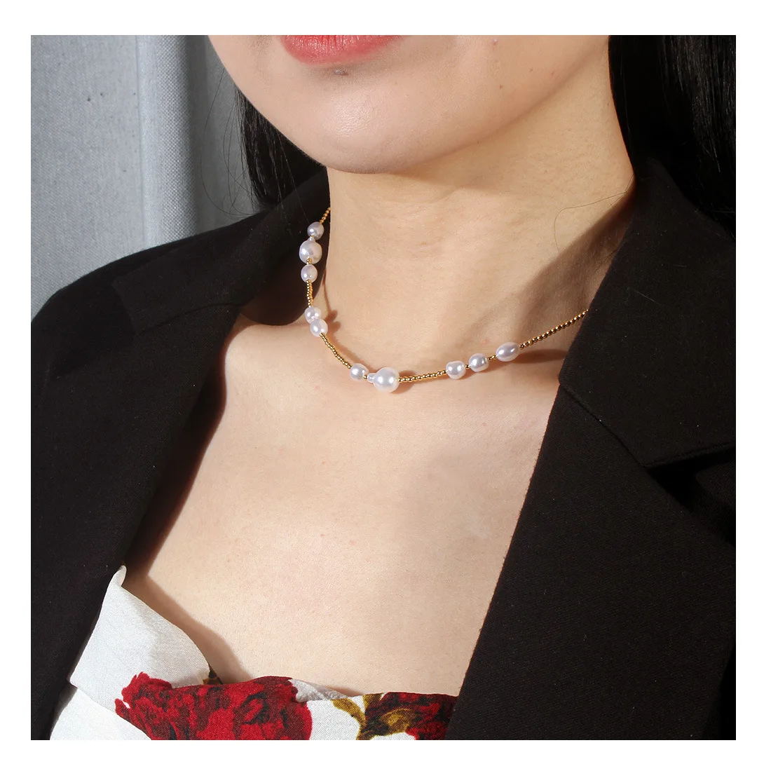 

DIY accessories Creative European and American fashion simple trend pearl necklace, personalized retro ins style jewelry women 2