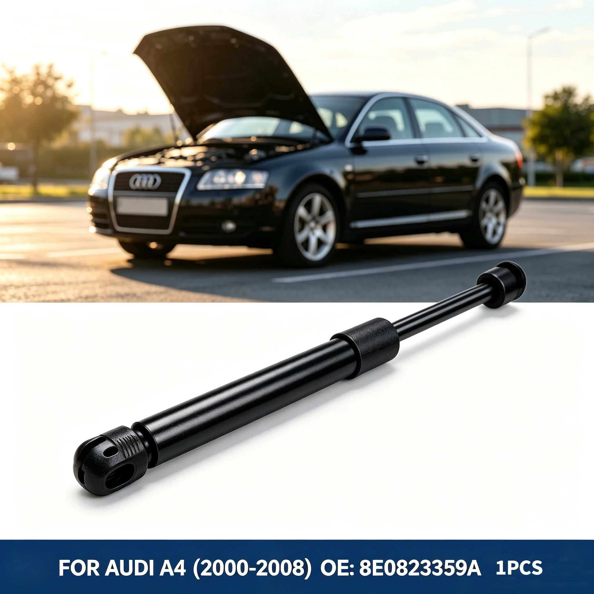 1PCS Amortisseurs à gaz de capot avant pour Audi A4 B6 B7 8E2 8E5 8EC 8ED 2000-2008, ressorts à gaz de levage, référence OE 8E0823359A