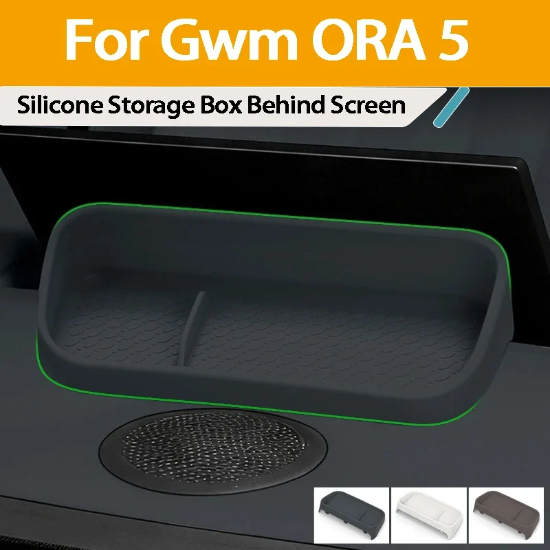 For GWM ORA 5 2026 Silicone Behind Screen Storage Box Dashboard Central Console Organizer Tray Car Interior Accessories