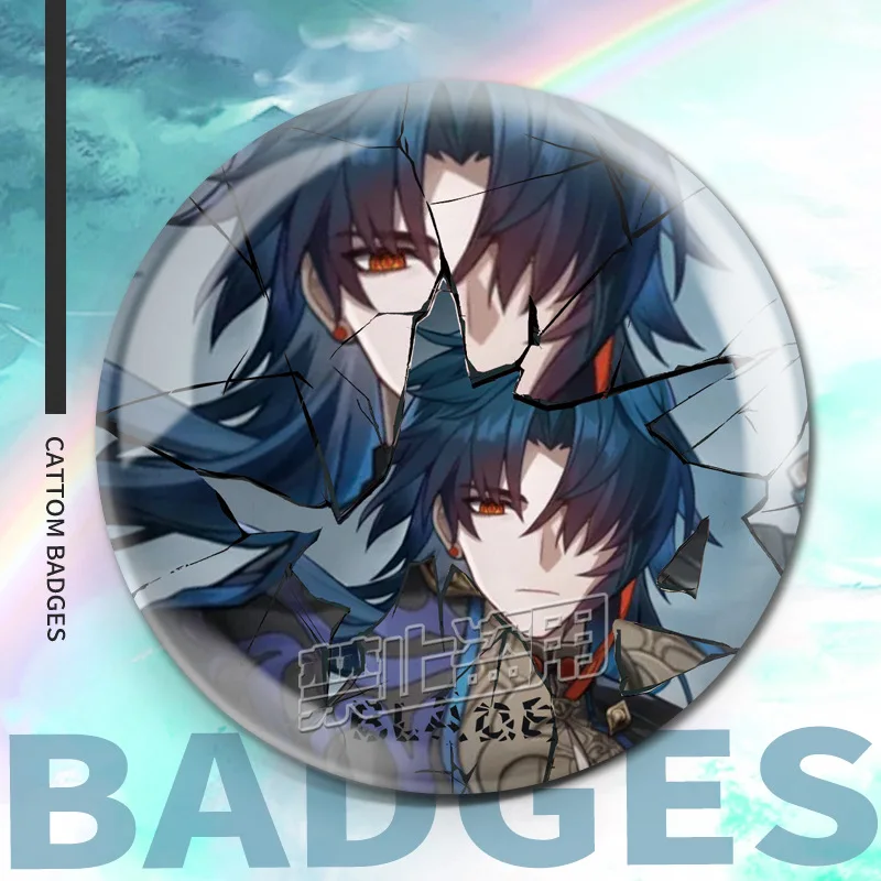 Honkai Star Rail Round Game Badge Fans Collectibles Pin Accessories Firefly Kafka Blade Robin Boothill Shattered Style Brooch