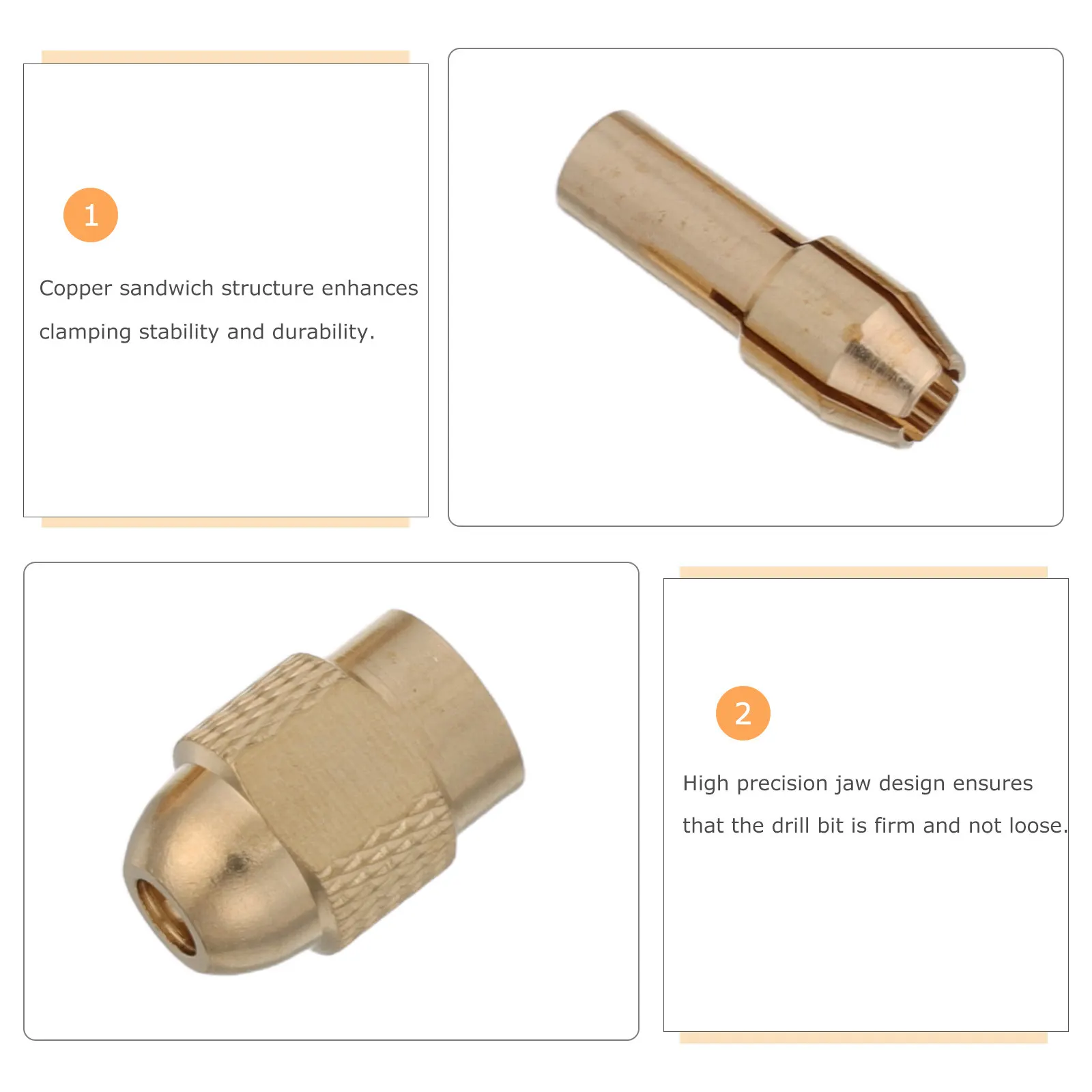 11Pcs Rotary Tool Collet Nut Set High Precision Copper Collet Chuck Mini Replacement Parts for Crafting Metalworking Electric