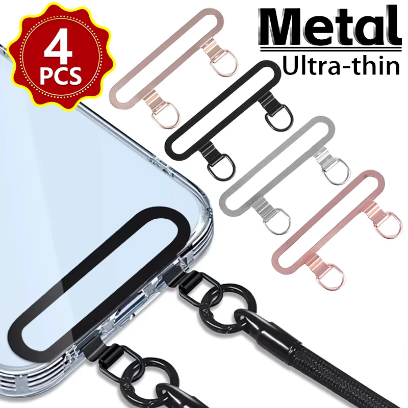 

Metal Ultra-thin Phone Case Clip Phone Lanyard Gasket Patch for IPhone Safety Connect Piece Cellphone Anti-lost Replacement Part