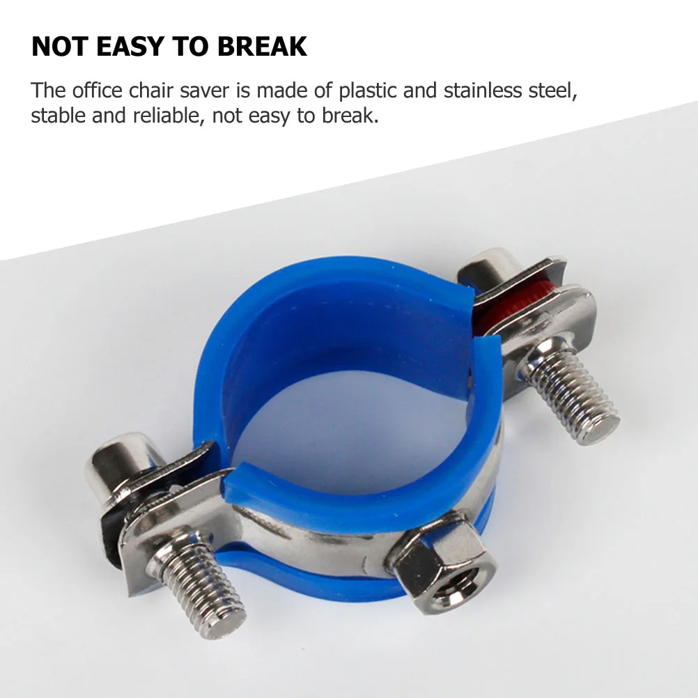 2 Pcs Office Chair Protector Clamp Kit Fix Sinking Stainless Steel Pipe Bracket 25 27MM Tube M8 Nut Easy Install Home Office